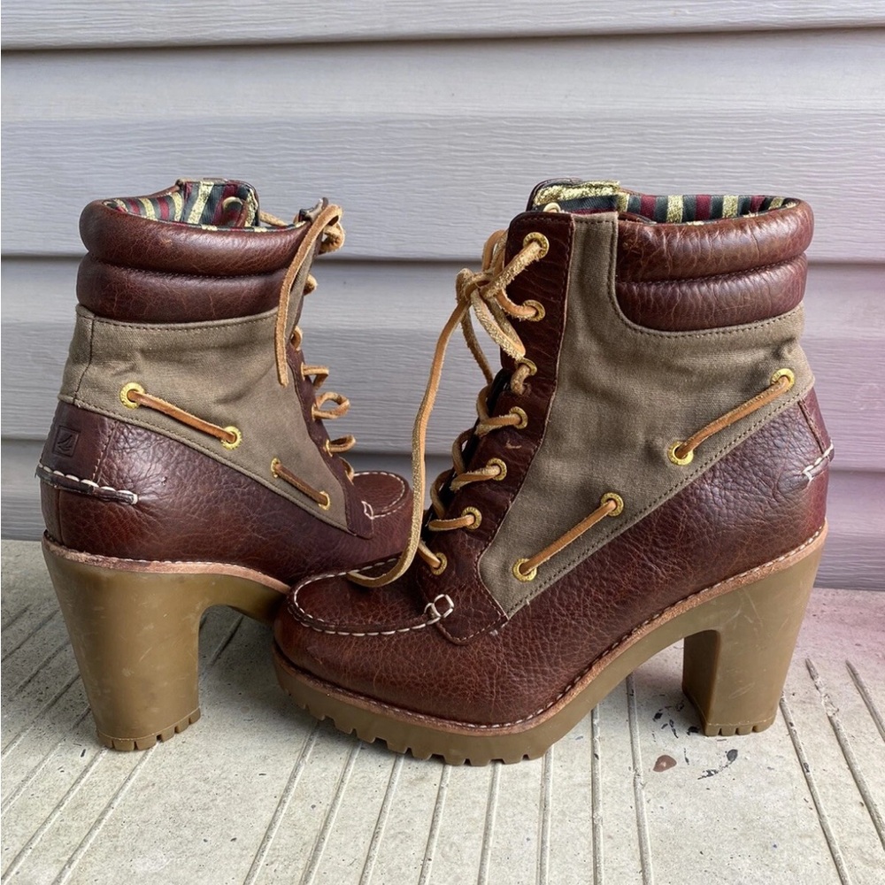 Sperry Top-Siders Trinity Women’s Size 6M Heeled Ankle Boots Pebbled Leather